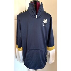 Under Armour Notre Dame Fighting Irish Navy Blue Quarter Zip Pullover Mens Large